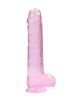 RealRock - átlátszó élethű dildó (pink, 22 cm)