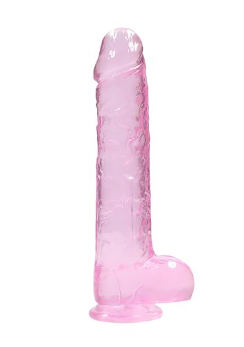 RealRock - átlátszó élethű dildó (pink, 22 cm)