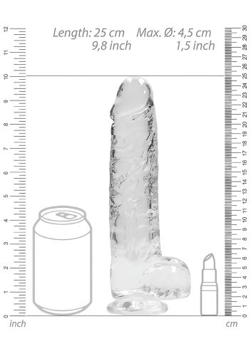 RealRock - átlátszó élethű dildó - átlátszó (22cm)