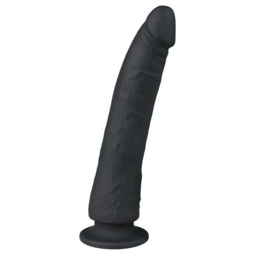 Easytoys - tapadókorongos 100% szilikon dildó (21cm) - fekete