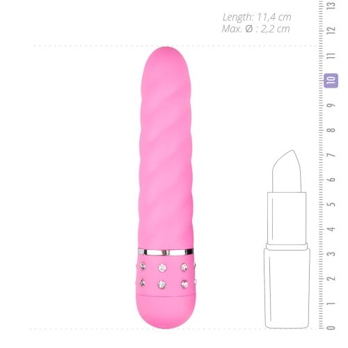 EasyToys Diamond - csavart rúd vibrátor (pink)
