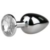 EasyToys - fém anál plug (ezüst-fehér)