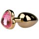 EasyToys Metal No.3 - anál plug (arany-pink, 2,5 cm)