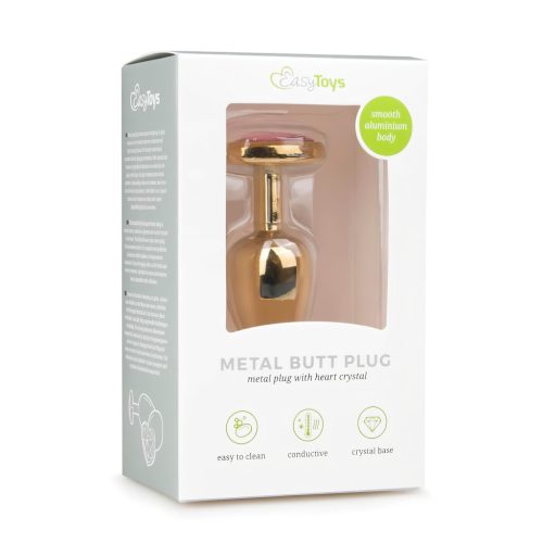 EasyToys Metal No.3 - anál plug (arany-pink, 2,5 cm)