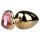 EasyToys Metal No.8 - anál plug szíves talppal (arany-pink, 3,5 cm)