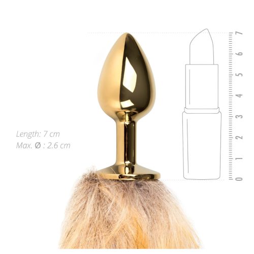 EasyToys Fox NO1 - fém anál plug rókafarokkal (arany-vörös)