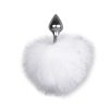 EasyToys Bunny NO1 - fém anál plug nyuszifarokkal (ezüst-fehér)