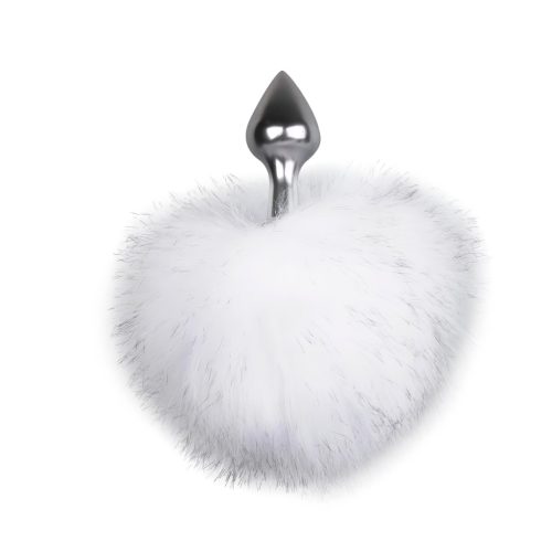 EasyToys Bunny NO1 - fém anál plug nyuszifarokkal (ezüst-fehér)