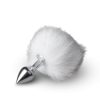 EasyToys Bunny NO1 - fém anál plug nyuszifarokkal (ezüst-fehér)