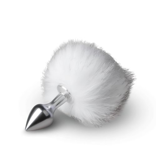 EasyToys Bunny NO1 - fém anál plug nyuszifarokkal (ezüst-fehér)