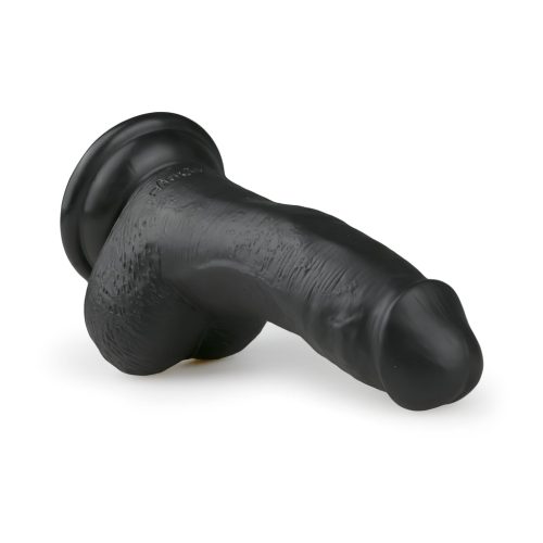 Easytoys - tapadókorongos, herés dildó (15cm) - fekete