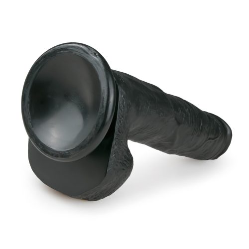 Easytoys - tapadókorongos, herés dildó (22,5cm) - fekete
