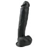 Easytoys - tapadókorongos, herés nagy dildó (26,5cm) - fekete
