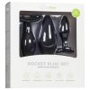 EasyToys Rocket - anál plug szett (fekete, 3 részes)