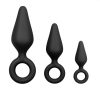 EasyToys - gyűrűs anál plug szett - 3 db (fekete)