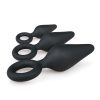 EasyToys - gyűrűs anál plug szett - 3 db (fekete)