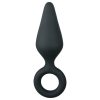 EasyToys Pointy Plug - gyűrűs anál plug - közepes (fekete)