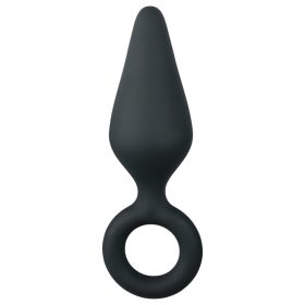   EasyToys Pointy Plug - gyűrűs anál plug - közepes (fekete)