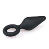 EasyToys Pointy Plug - gyűrűs anál plug - közepes (fekete)