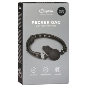 EasyToys - szájpecek belső dildóval (fekete)