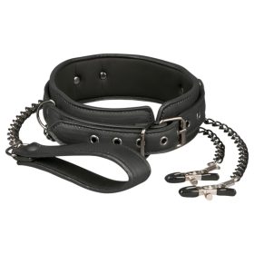   EasyToys - bimbócsipesz, nyakörv és póráz bondage szett (4 részes)