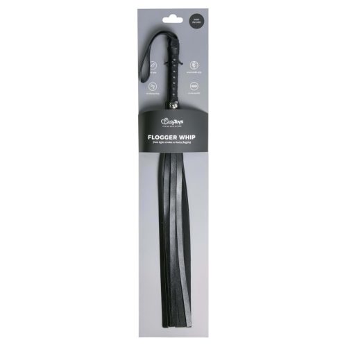 EasyToys Flogger - puha műbőr BDSM korbács (fekete)
