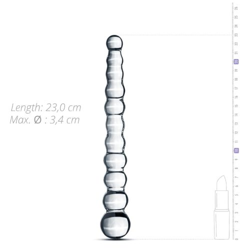 Gildo Glass No. 20 - gyöngyös üveg dildó (átlátszó)
