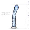 Gildo Glass No. 5 - spirál üveg dildó (átlátszó-kék)