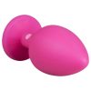 EasyToys Diamond - fehér köves anál plug (nagy, pink)
