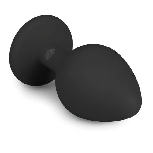 EasyToys Diamond - fehér köves anál plug (közepes, fekete)
