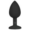 EasyToys Diamond - fehér köves anál plug (kicsi, fekete)