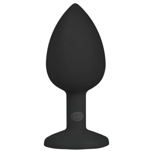 EasyToys Diamond - fehér köves anál plug (kicsi, fekete)