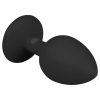 EasyToys Diamond - fehér köves anál plug (kicsi, fekete)