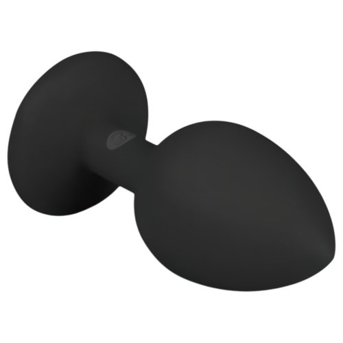 EasyToys Diamond - fehér köves anál plug (kicsi, fekete)
