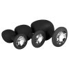EasyToys Diamond - köves anál plug szett kezdőknek (fekete)