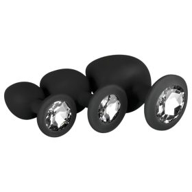   EasyToys Diamond - köves anál plug szett kezdőknek (fekete)
