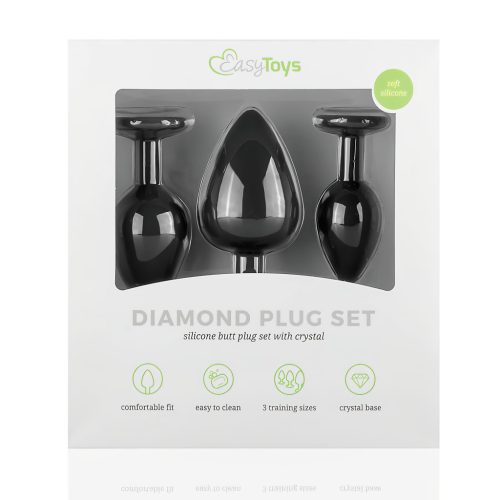 EasyToys Diamond - anál plug szett (fekete)