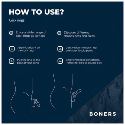Boners - péniszgyűrű szett - 3 db (szürke)
