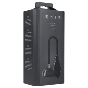 Saiz Basic - kézi punci pumpa nőknek (átlátszó-fekete)