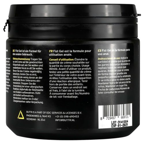 BUTTR Fisting Gel - öklöző, vízbázisú síkosító gél (500 ml)