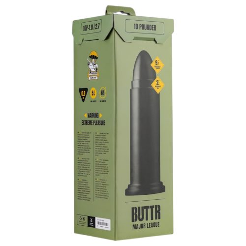 BUTTR 10 Punder - tapadókorongos nagy dildó (fekete)