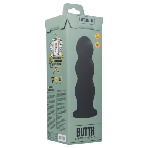 BUTTR Tactical III - tapadókorongos dildó (fekete)