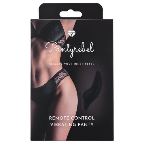 Pantyrebel - fekete high-leg bugyi + rádiós vibrátor (S-L)