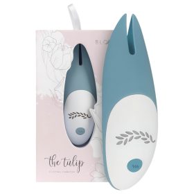 Bloom Tulip - akkus, szilikon csikló vibrátor (türkiz)