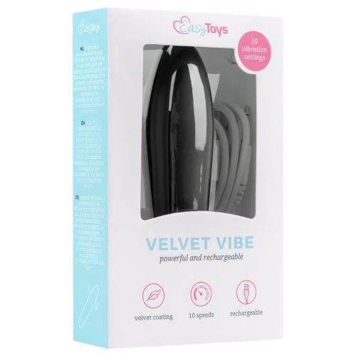 EasyToys Velvet Vibe - akkus rúd vibrátor (fekete)