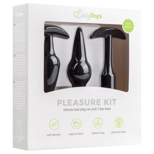 EasyToys Pleasure kit - változatos anál plug szett (fekete)