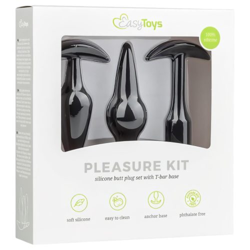 EasyToys Pleasure kit - változatos anál plug szett (fekete)