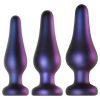 Hueman Comets - szilikon anál plug szett (3 részes, lila)