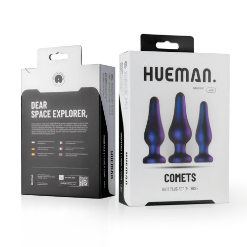 Hueman Comets - szilikon anál plug szett (3 részes, lila)