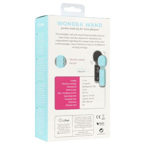 EasyToys Wonder Wand - akkus, mini masszírozó vibrátor (fekete)